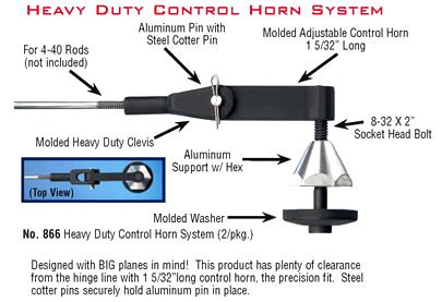 Du-Bro 880 Heavy Duty Dual Control Horn System 