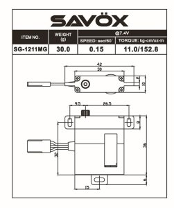 Savox SG-1211MG HV glider servo
